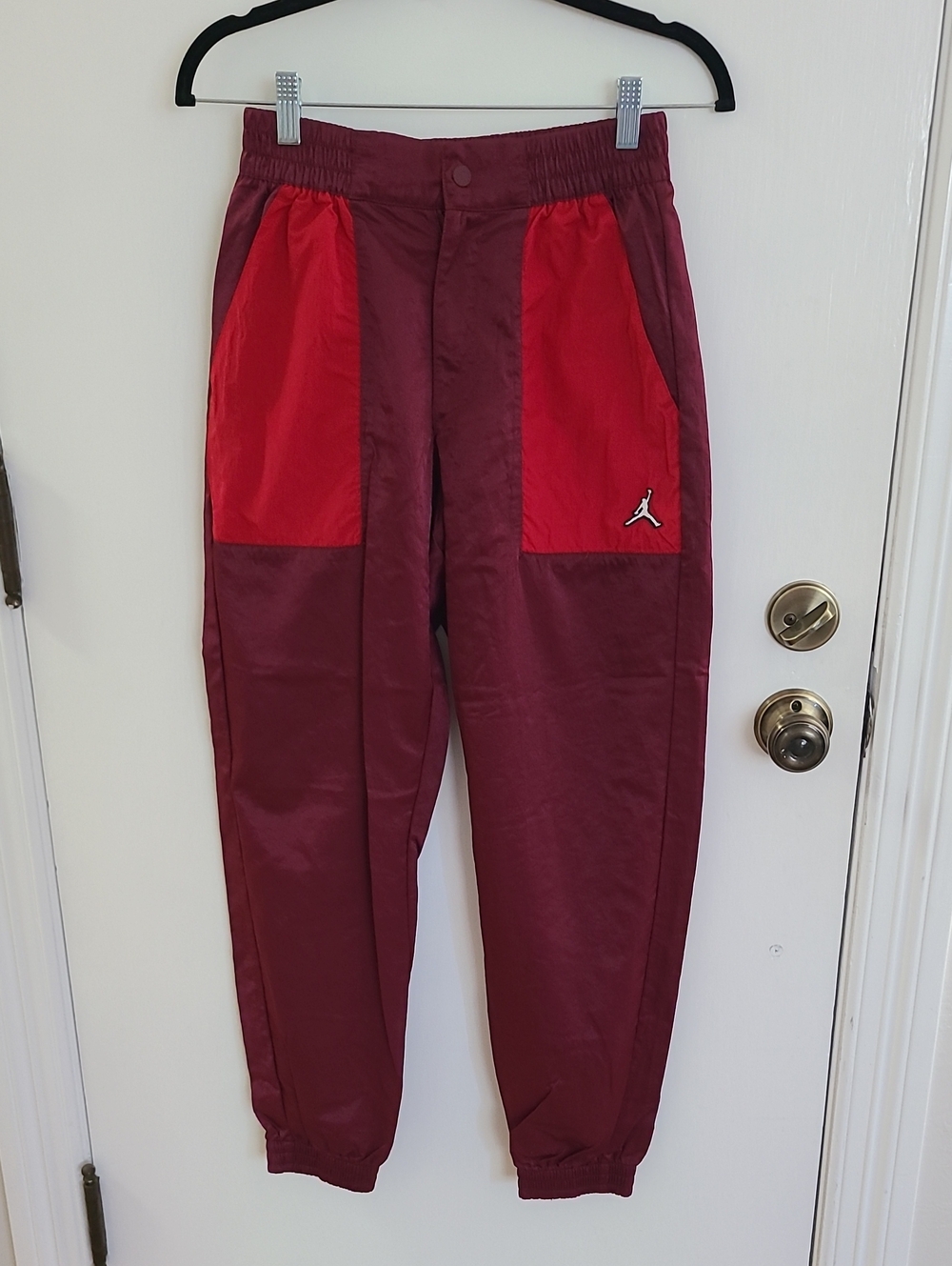 Jordan Maroon Joggers with Red Pocket Panels